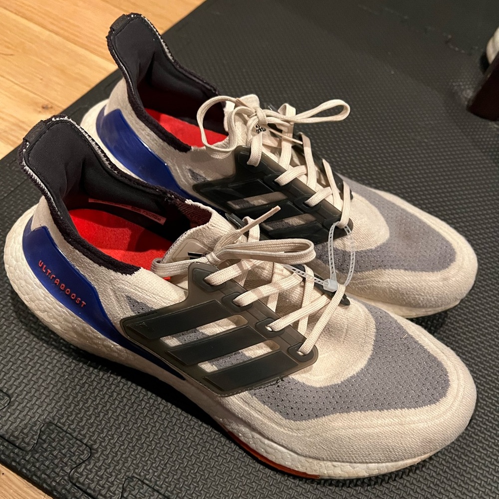 White Blue Orange Ultraboosts